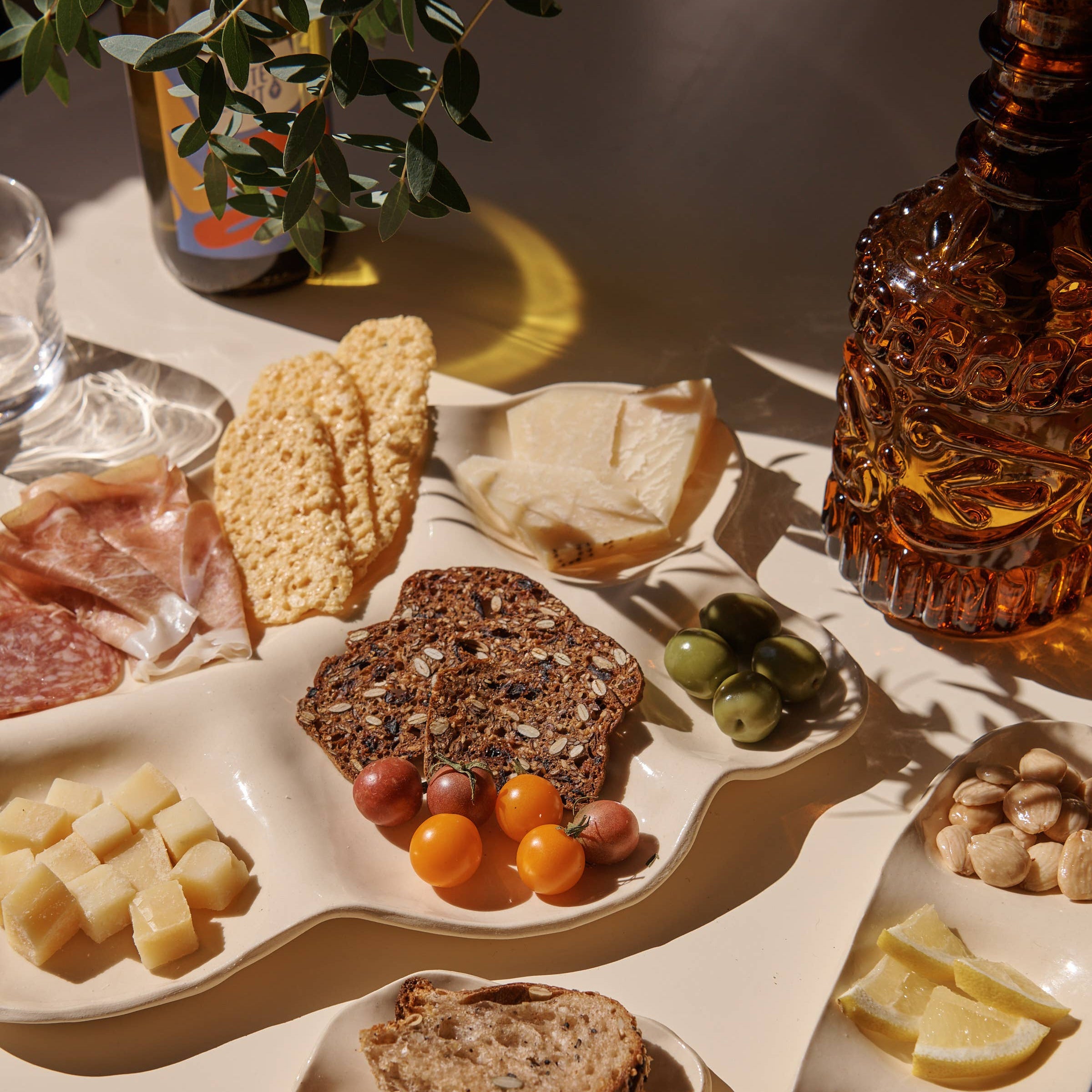 Large Girl Dinner White Ceramic Charcuterie Board