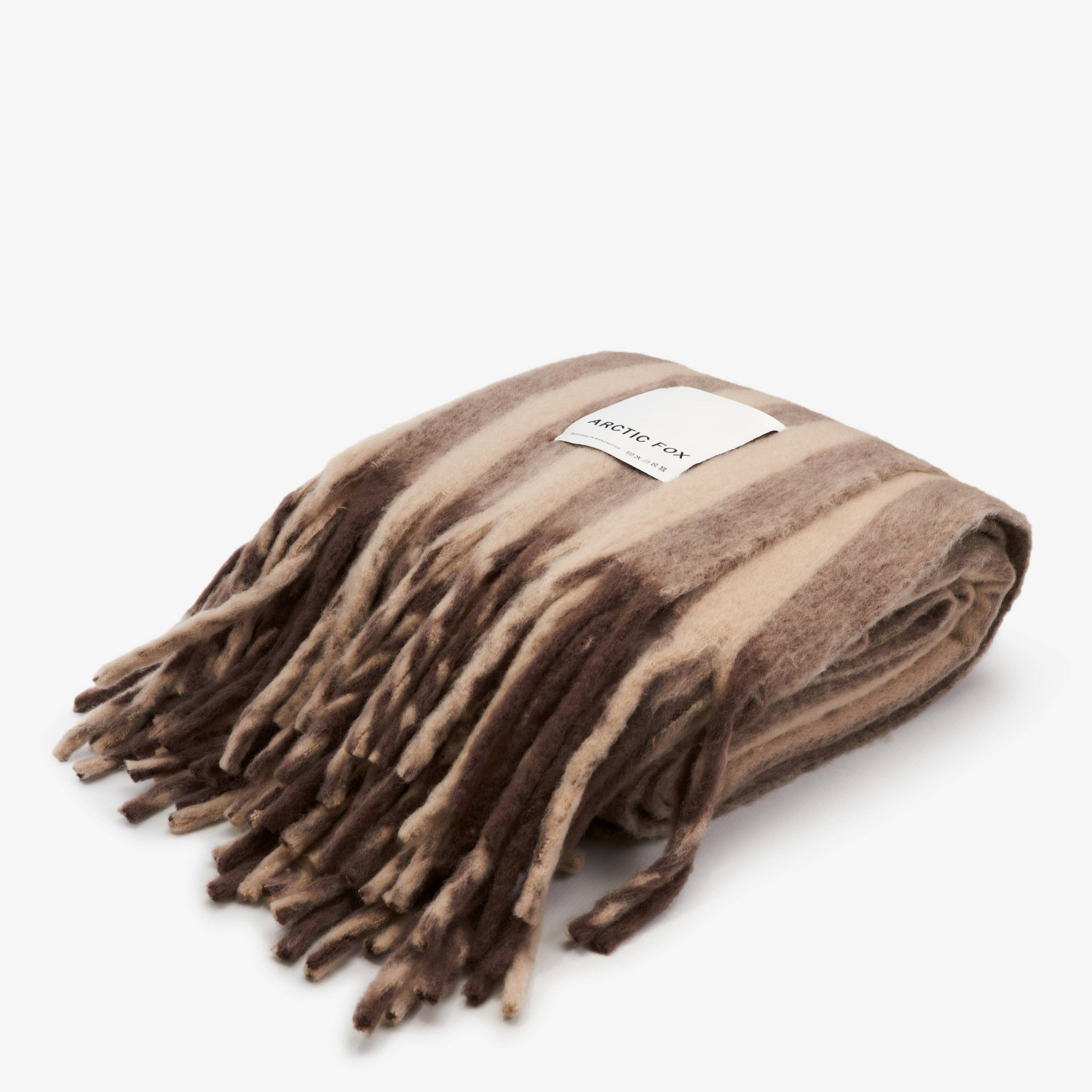 The Wool Stripe Throw - Burnt Umber Stripe