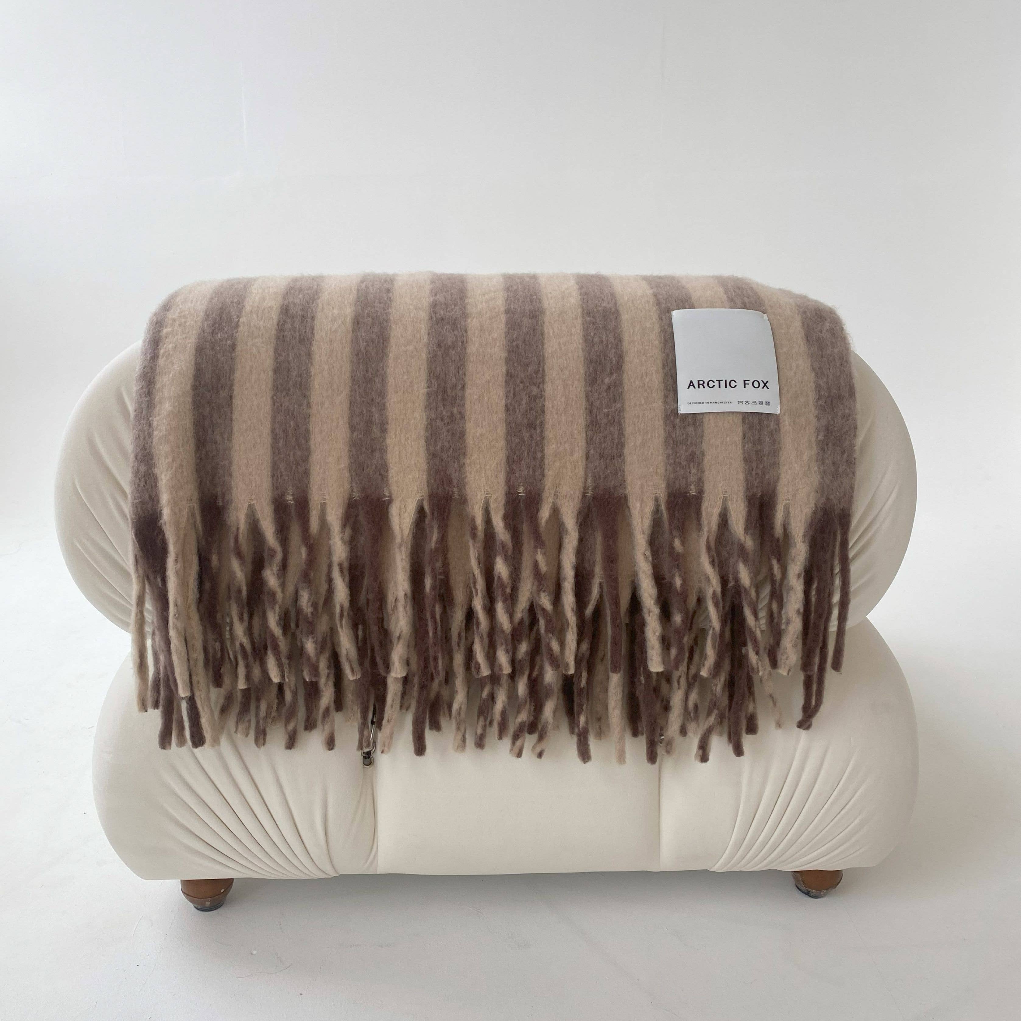 The Wool Stripe Throw - Burnt Umber Stripe