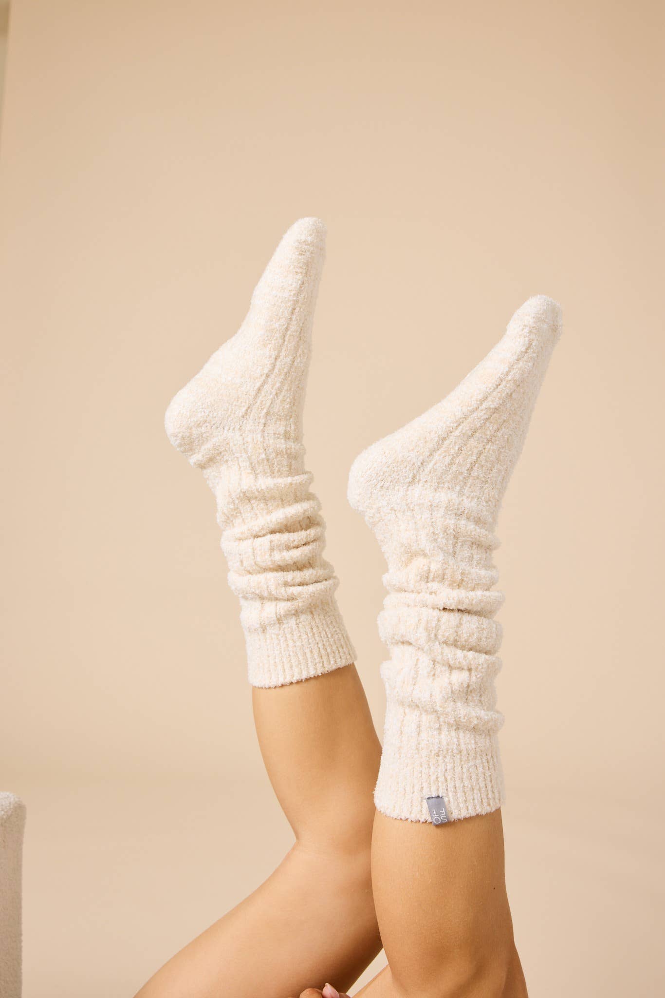 Cozy, Slouchy Marshmallow Socks with Grippers