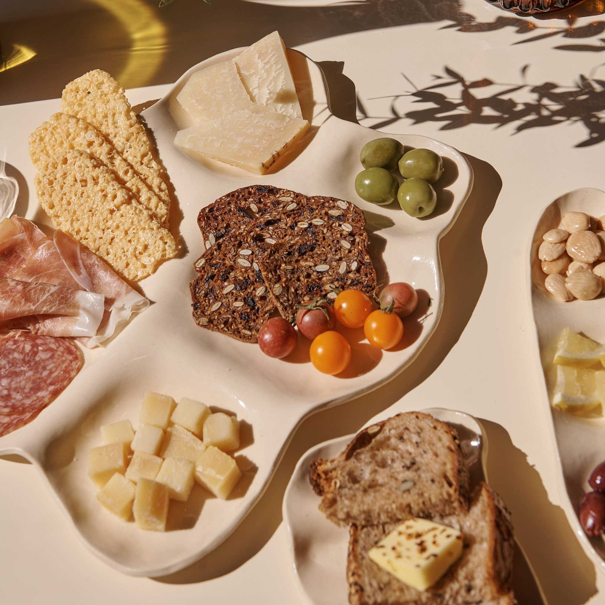 Large Girl Dinner White Ceramic Charcuterie Board