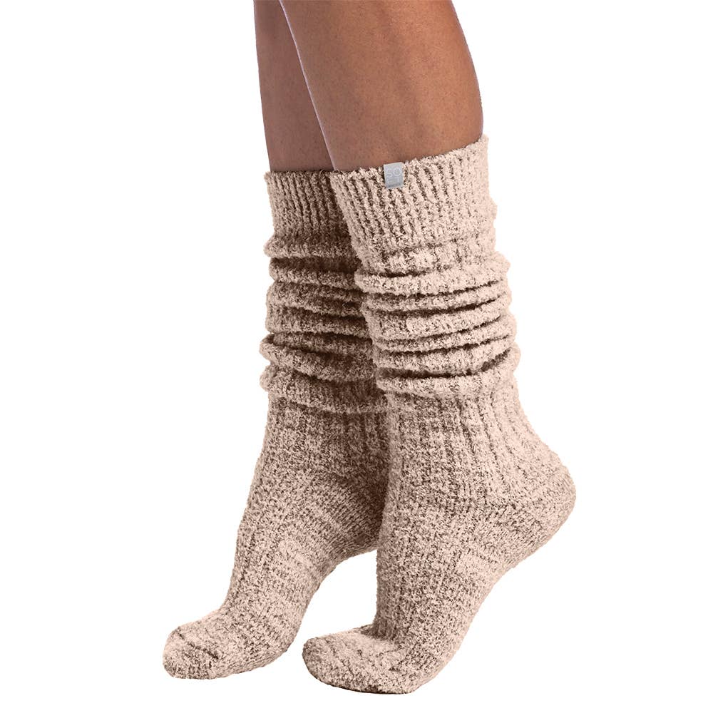 Cozy, Slouchy Marshmallow Socks with Grippers