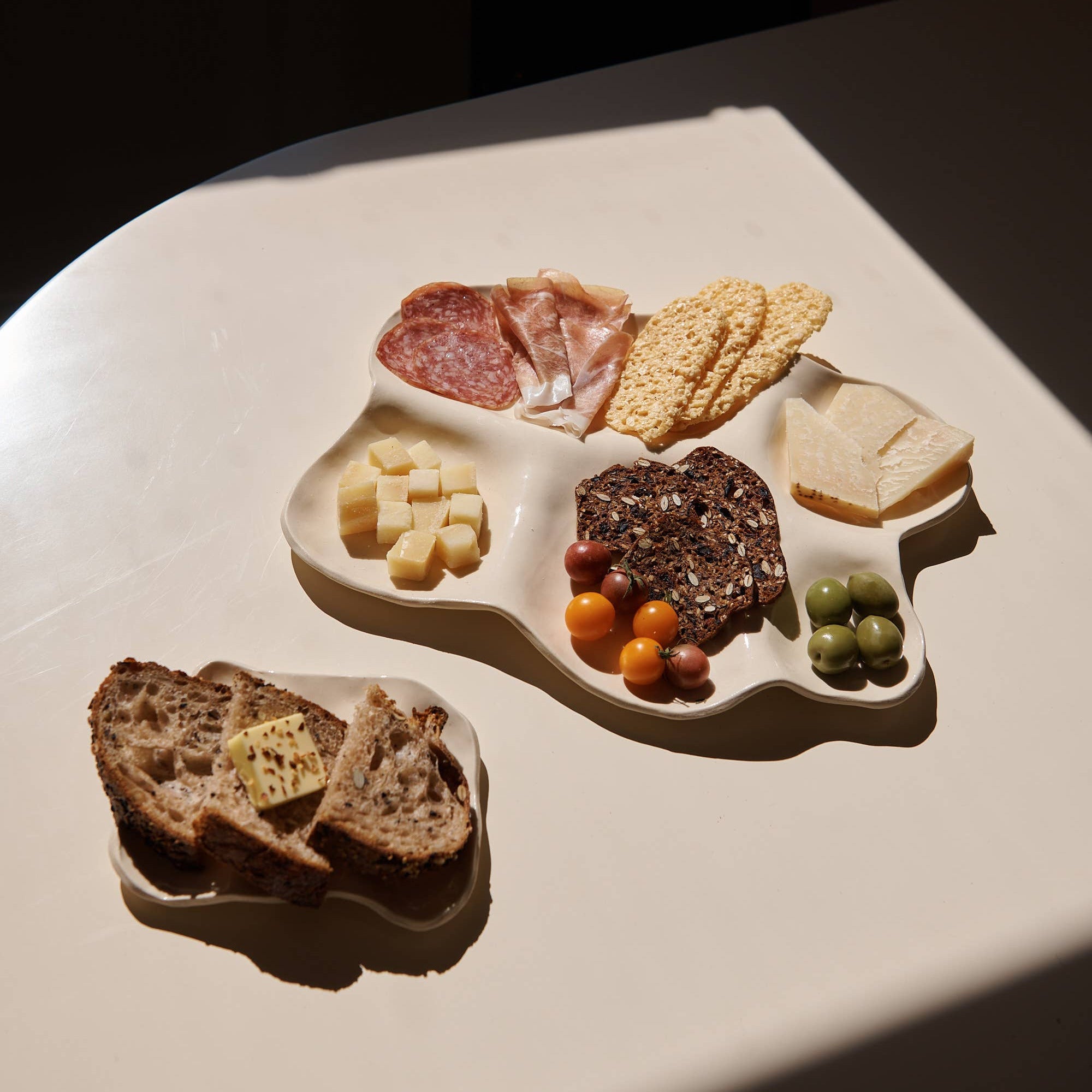 Large Girl Dinner White Ceramic Charcuterie Board
