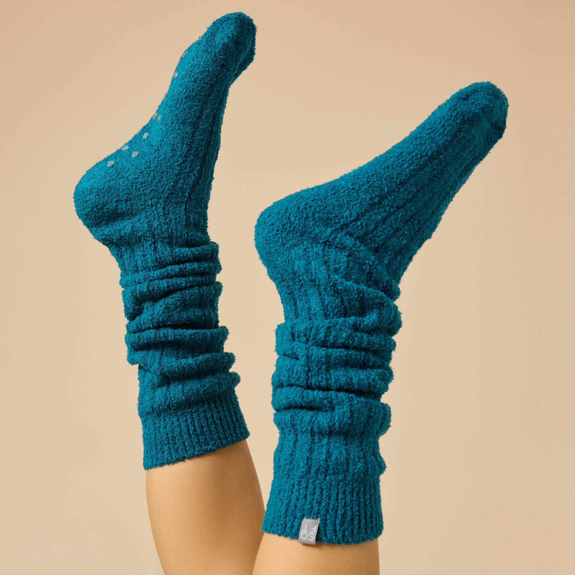 Cozy, Slouchy Marshmallow Socks with Grippers