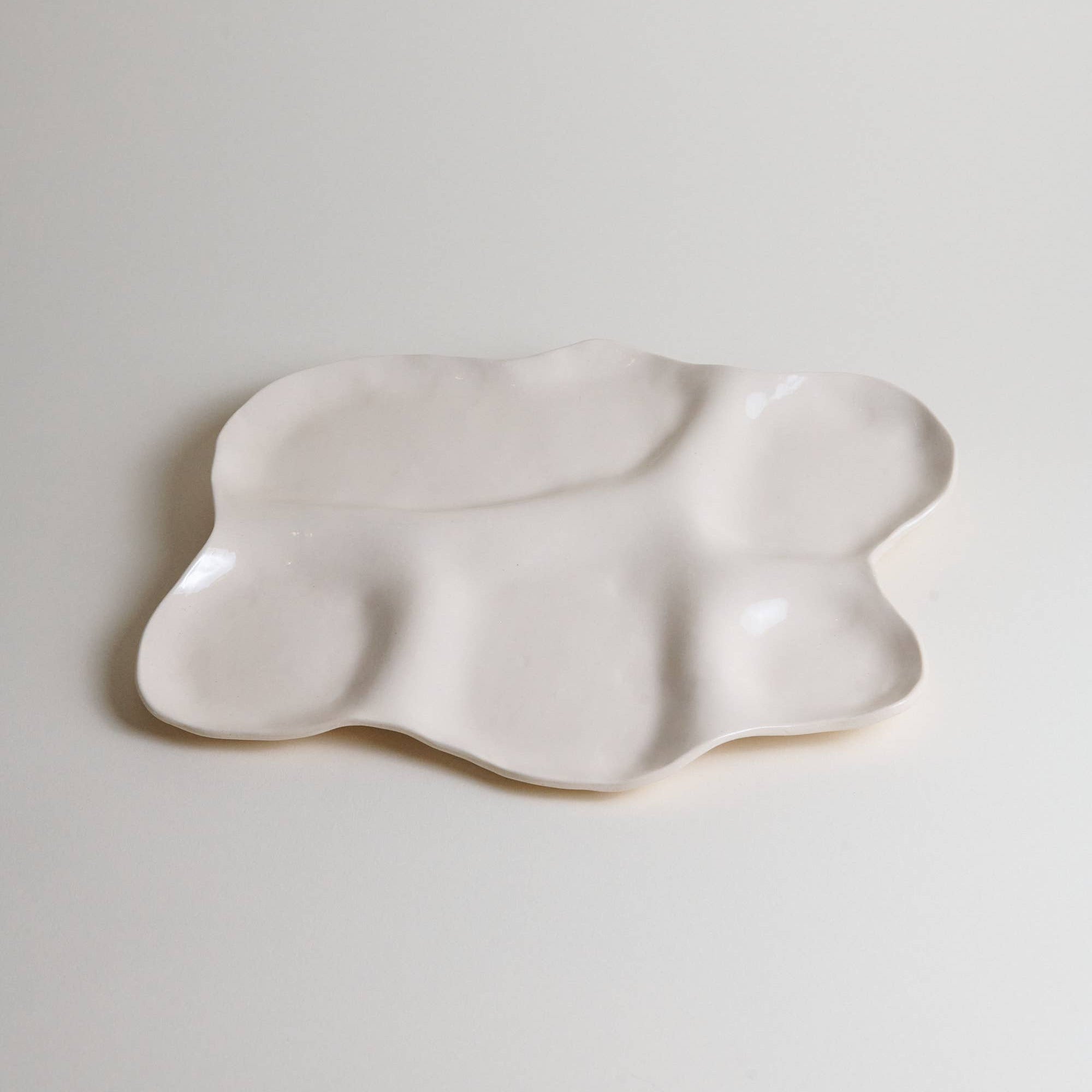 Large Girl Dinner White Ceramic Charcuterie Board