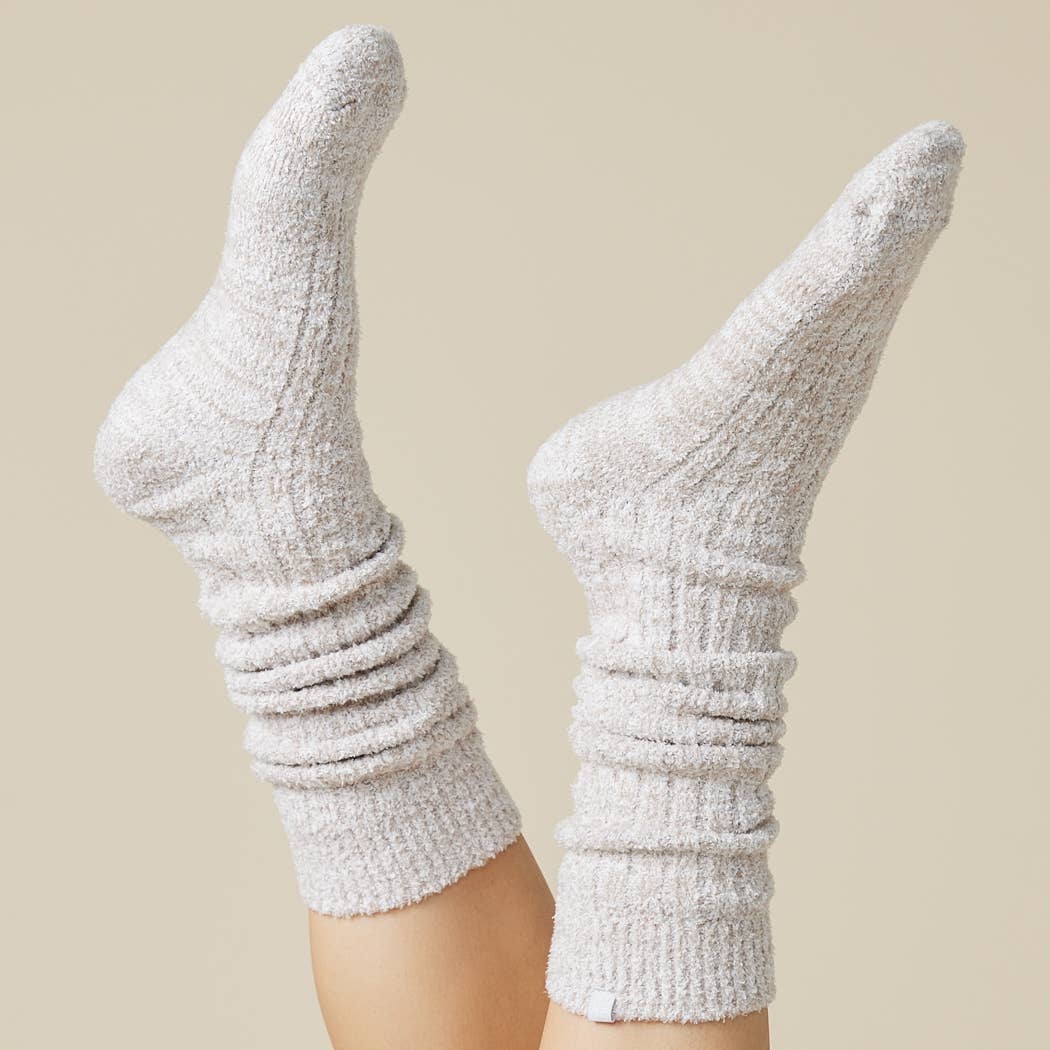 Cozy, Slouchy Marshmallow Socks with Grippers