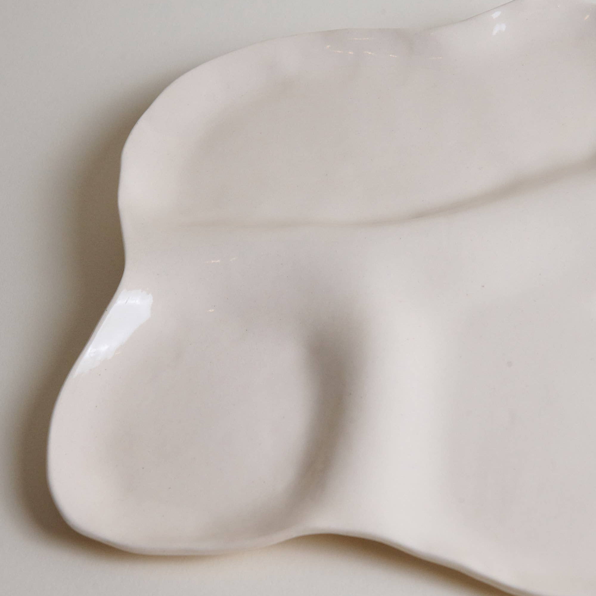 Large Girl Dinner White Ceramic Charcuterie Board