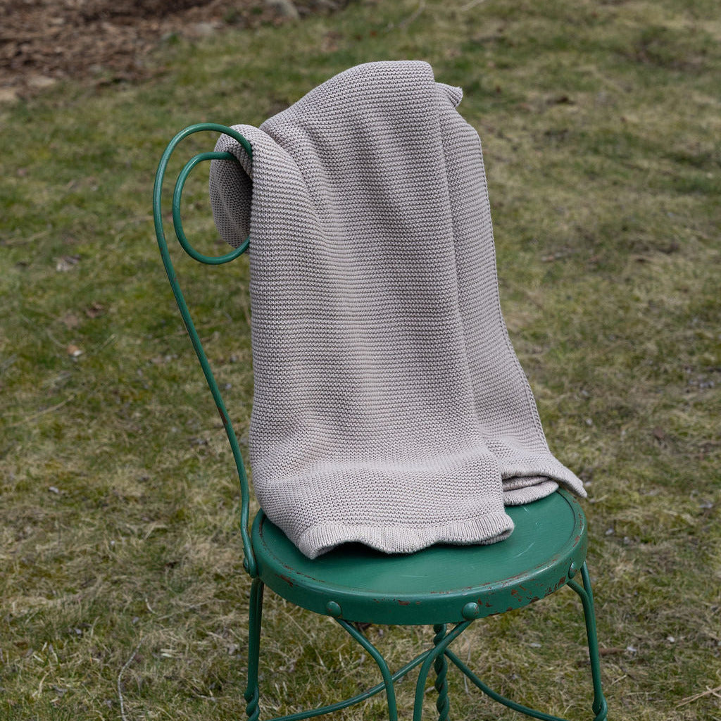 Taupe Scalloped Throw