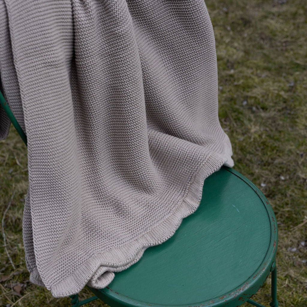 Taupe Scalloped Throw