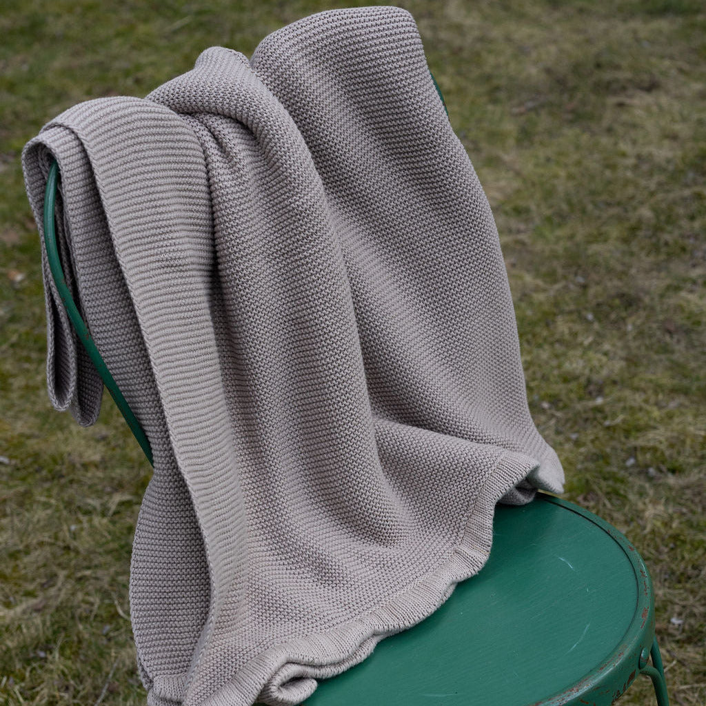 Taupe Scalloped Throw