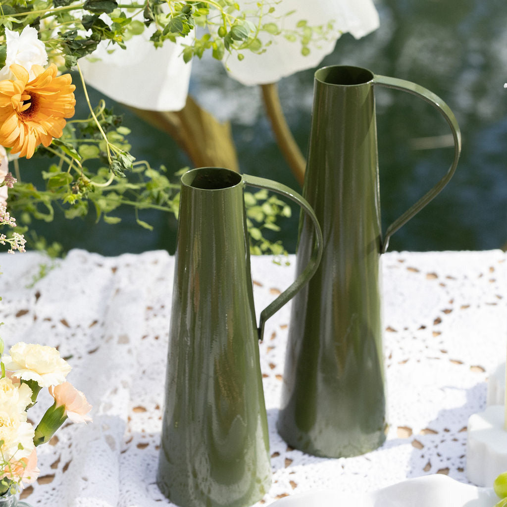 Green Enamel Pitchers