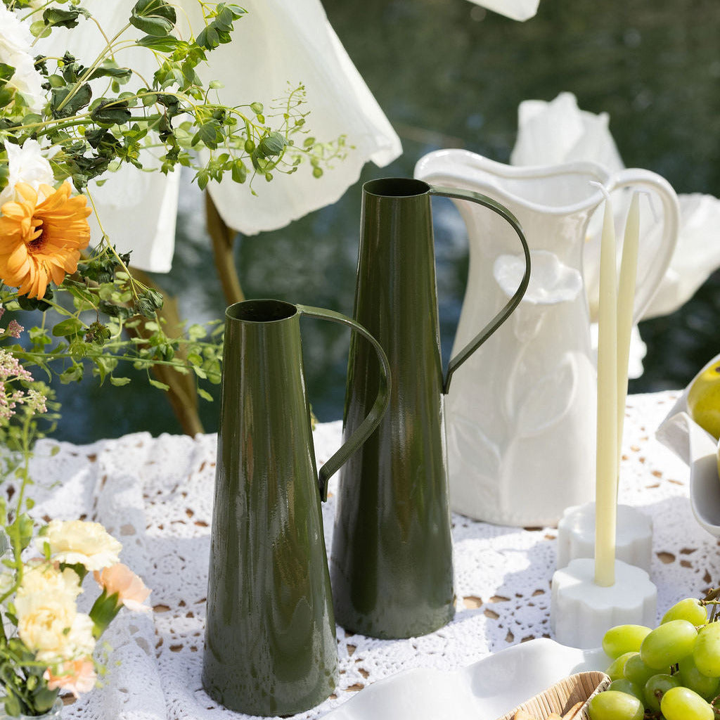 Green Enamel Pitchers