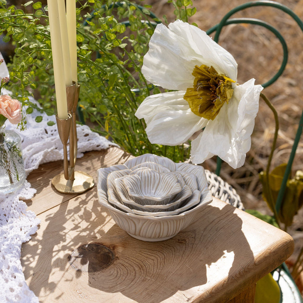 Stoneware Flower Bowls