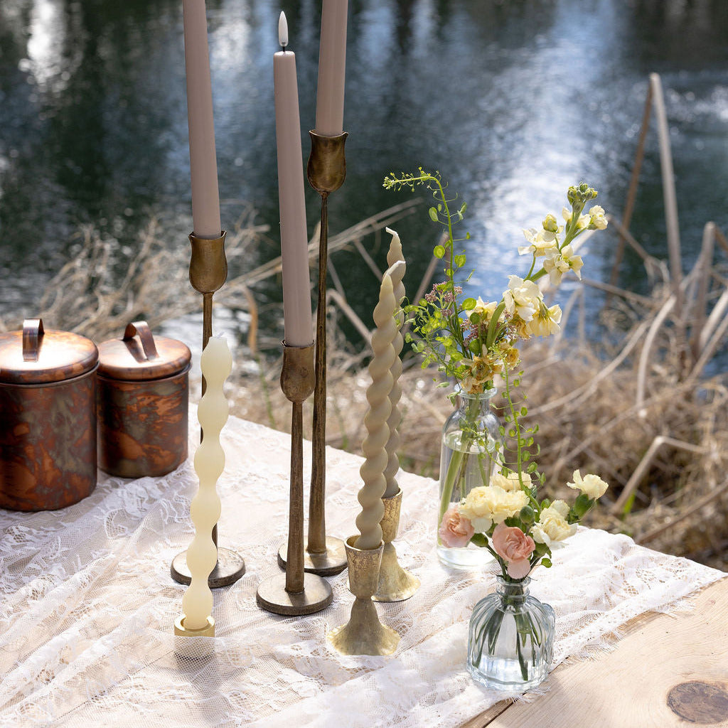 Gold Hammered Candle Holder