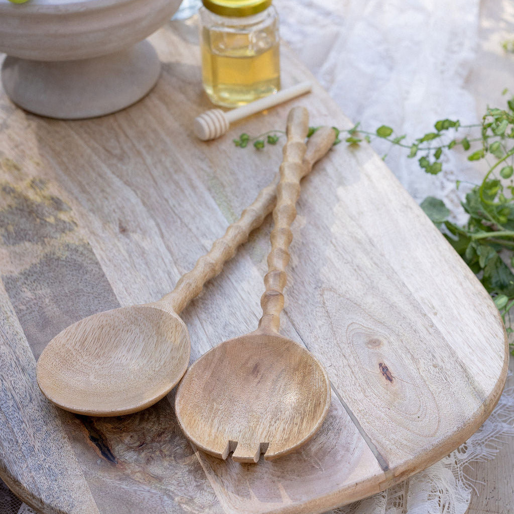 Mango Wood Salad Servers