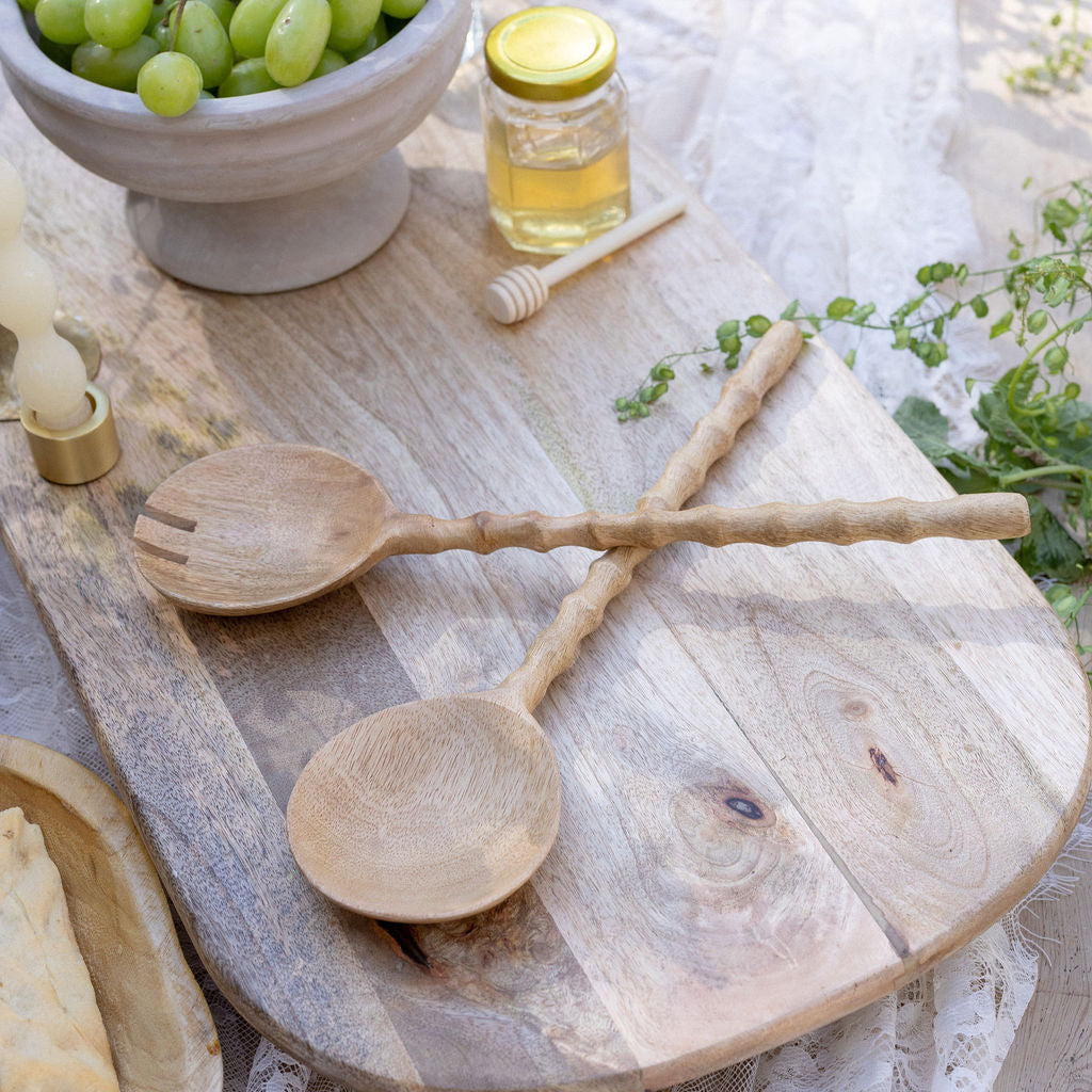Mango Wood Salad Servers