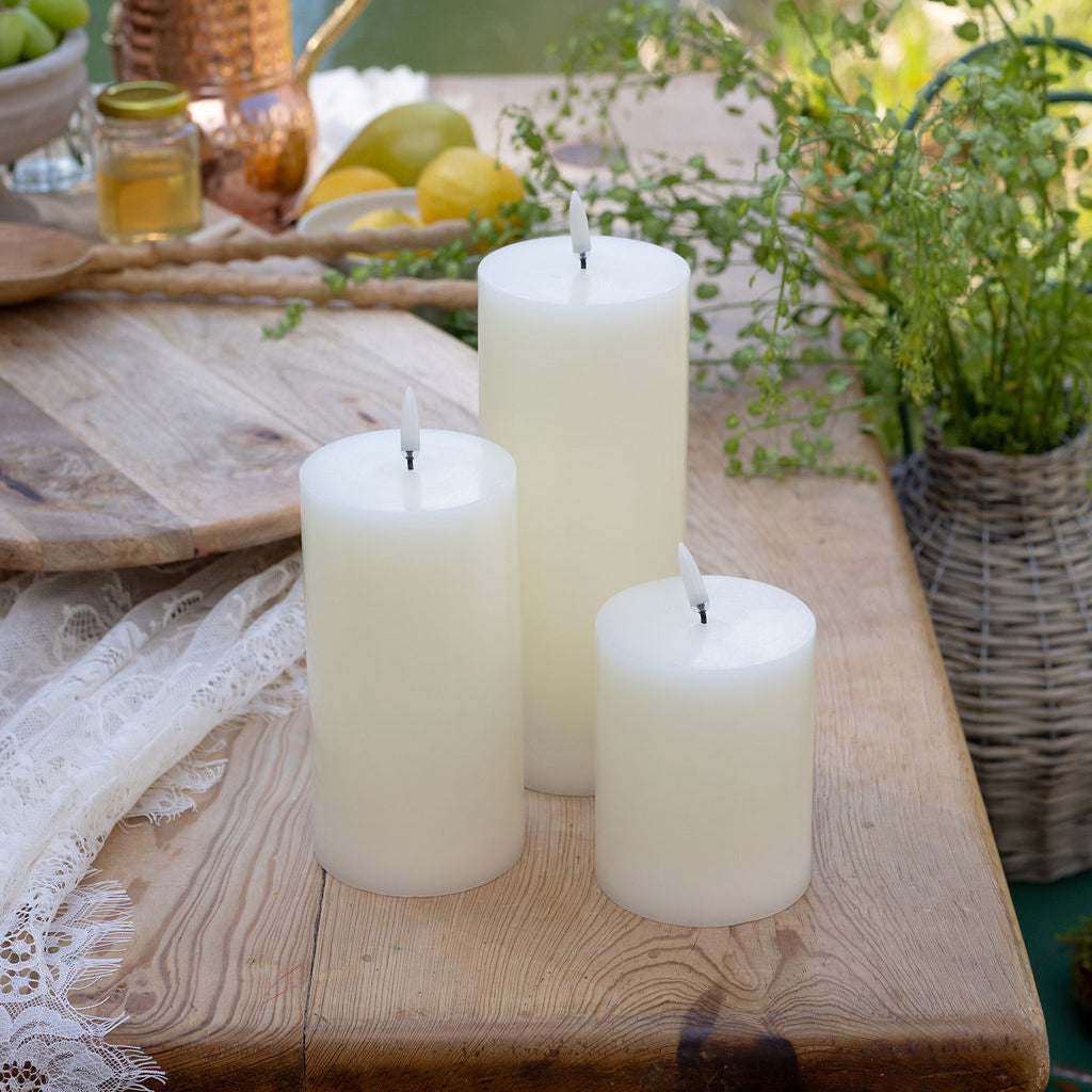 LED Pillar Candle- Ivory 6in
