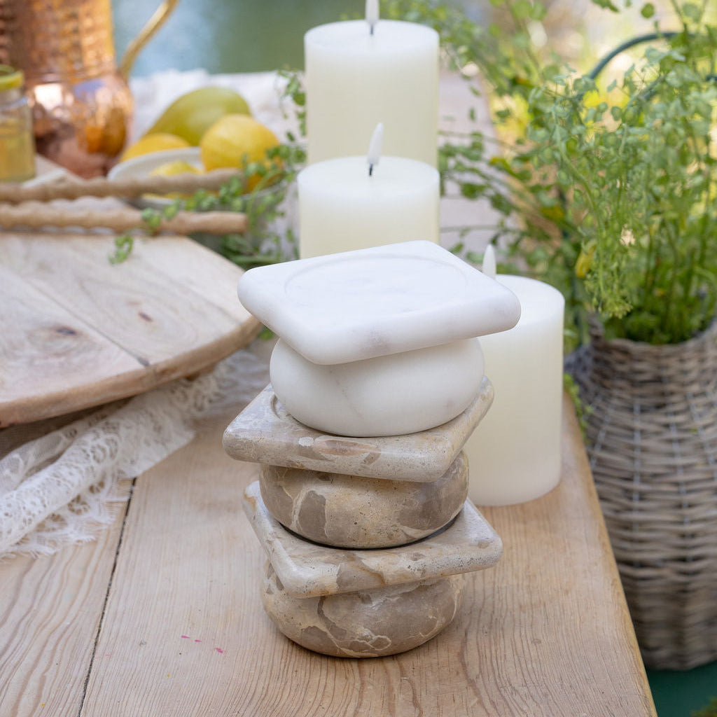 Marble Pillar Candle Holder