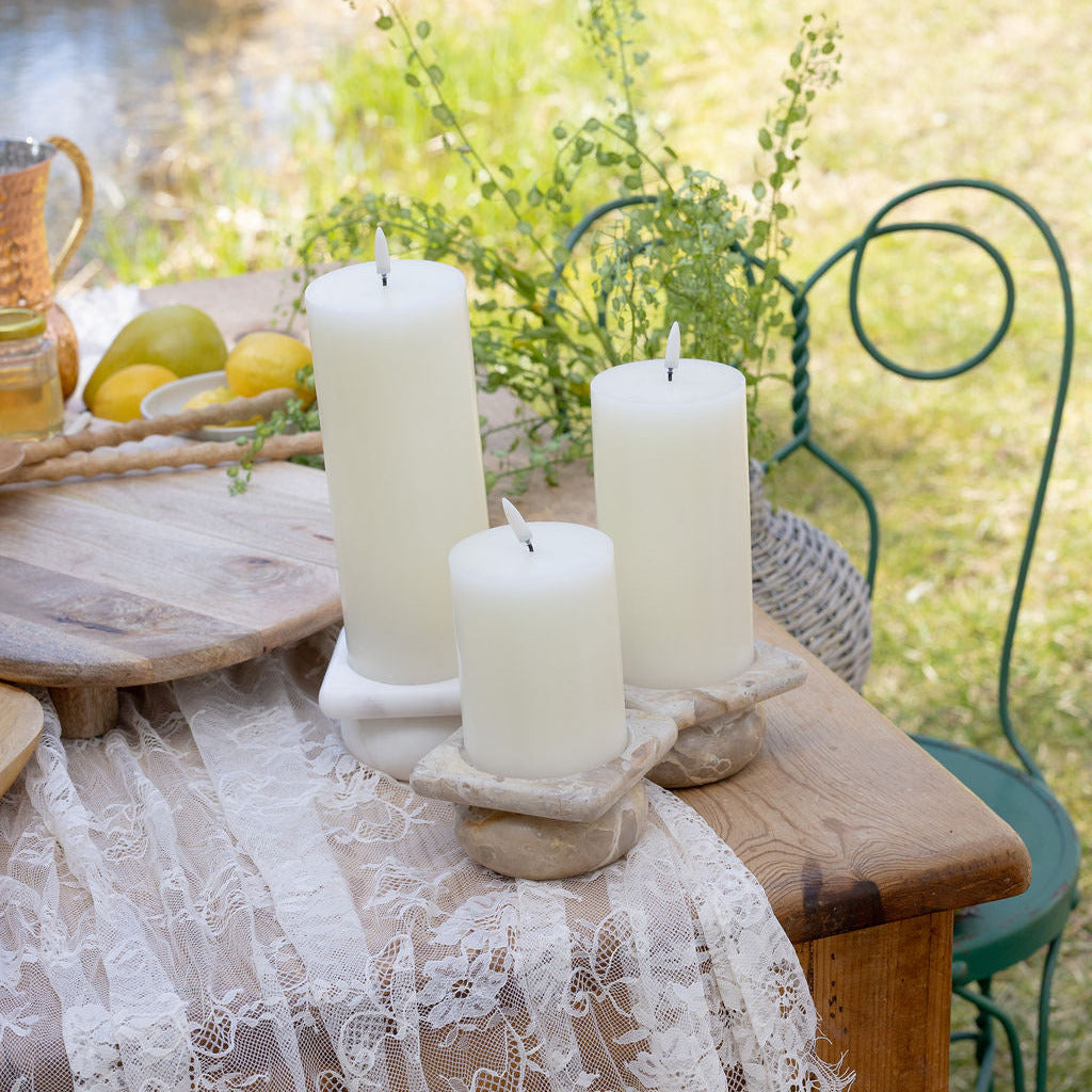 LED Pillar Candle- Ivory 4in