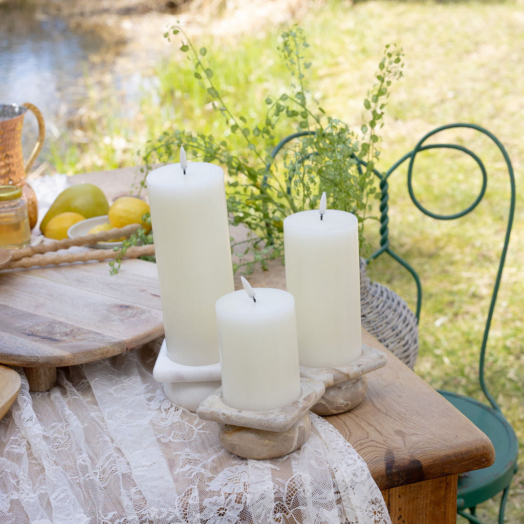 LED Pillar Candle- Ivory 6in