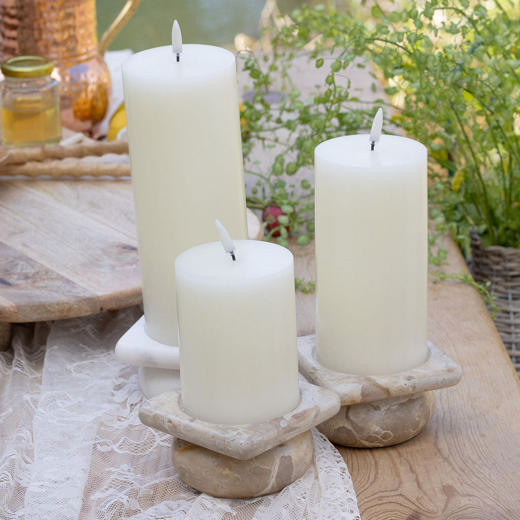 LED Pillar Candle- Ivory 6in