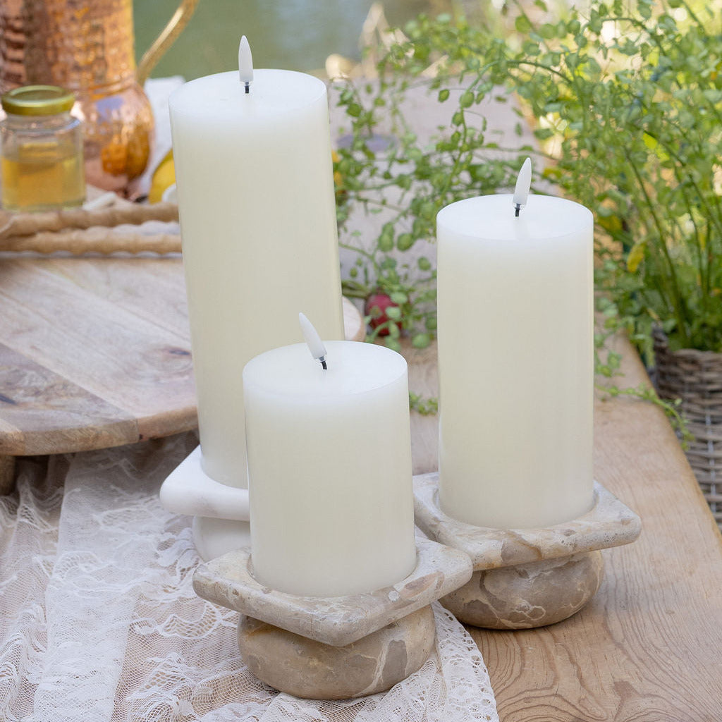 LED Pillar Candle- Ivory 4in
