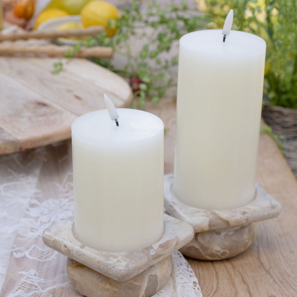 LED Pillar Candle- Ivory 6in