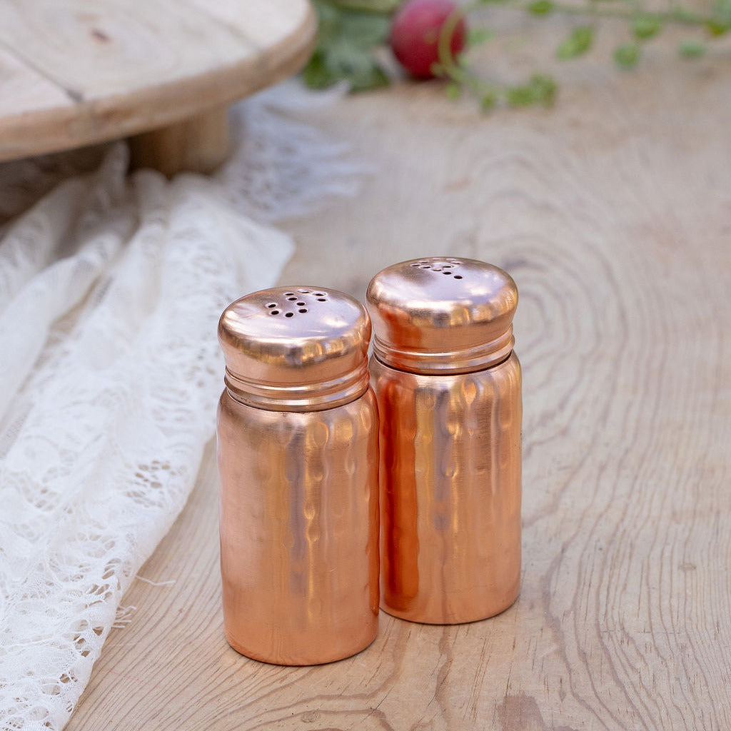 Hammered Salt and Pepper Shakers