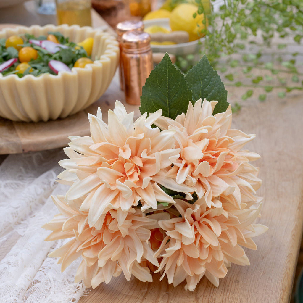 Peach Real Touch Dahlias