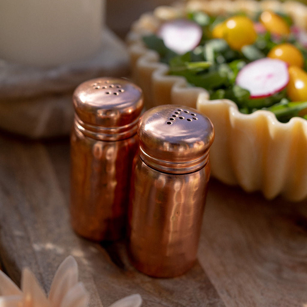 Hammered Salt and Pepper Shakers