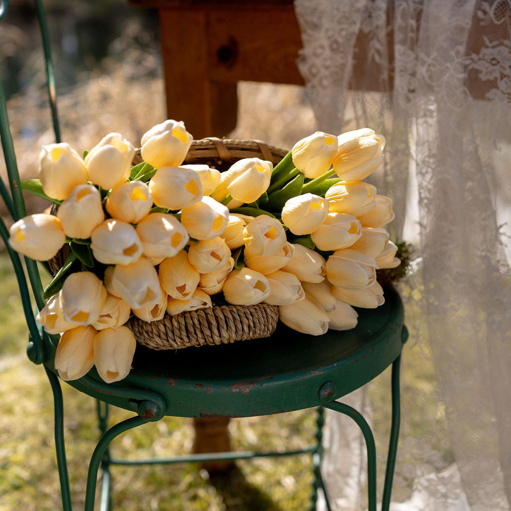 Pale Yellow Real Touch Tulip Bundle