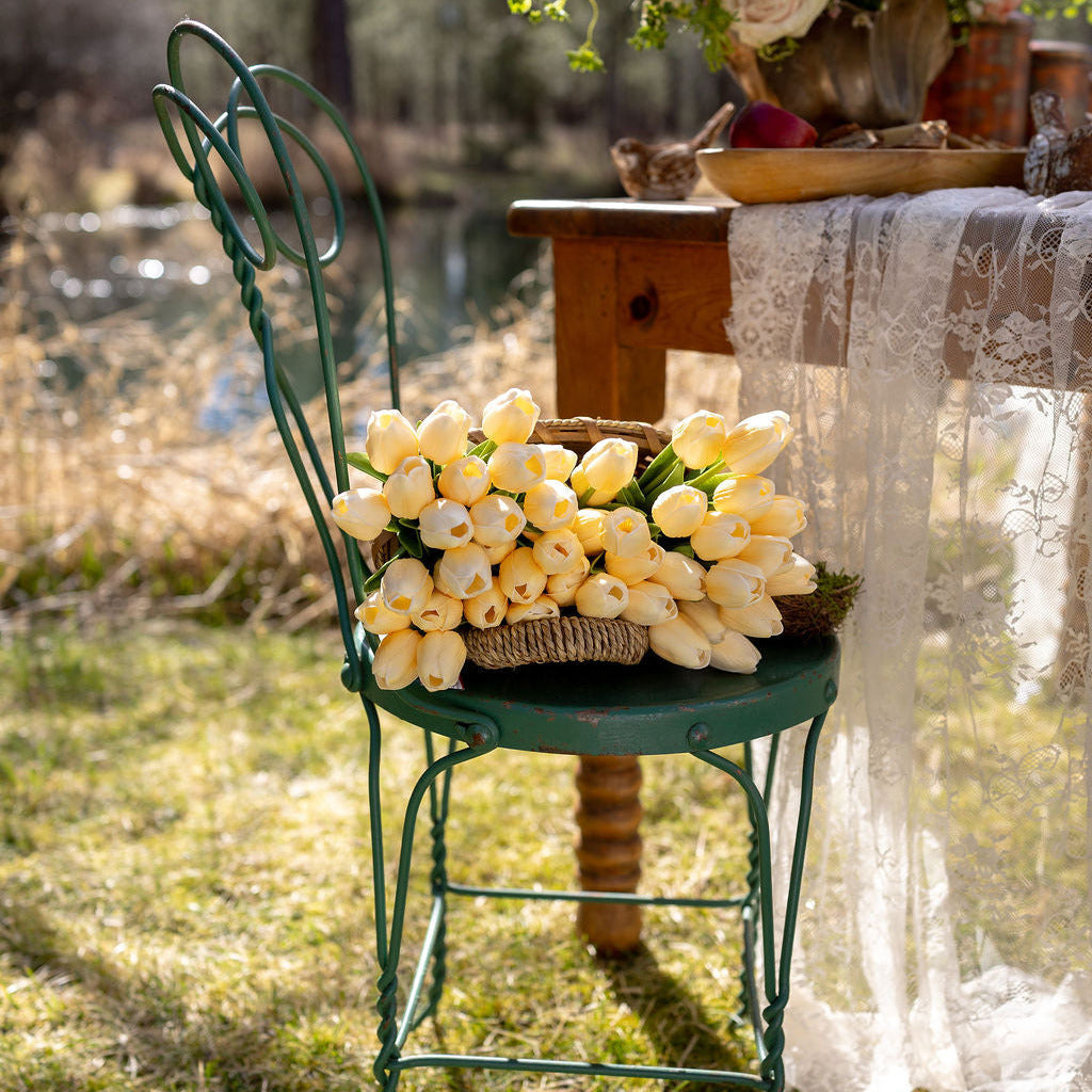 Pale Yellow Real Touch Tulip Bundle