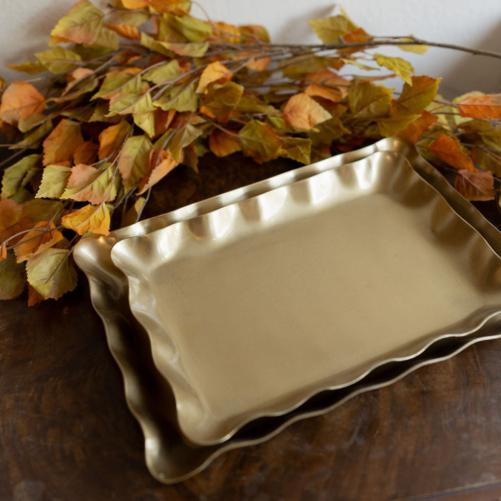Brass Ruffle Tray