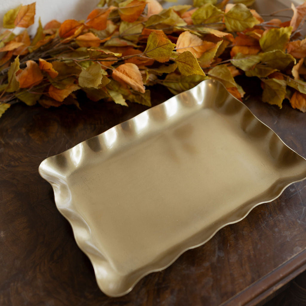Brass Ruffle Tray