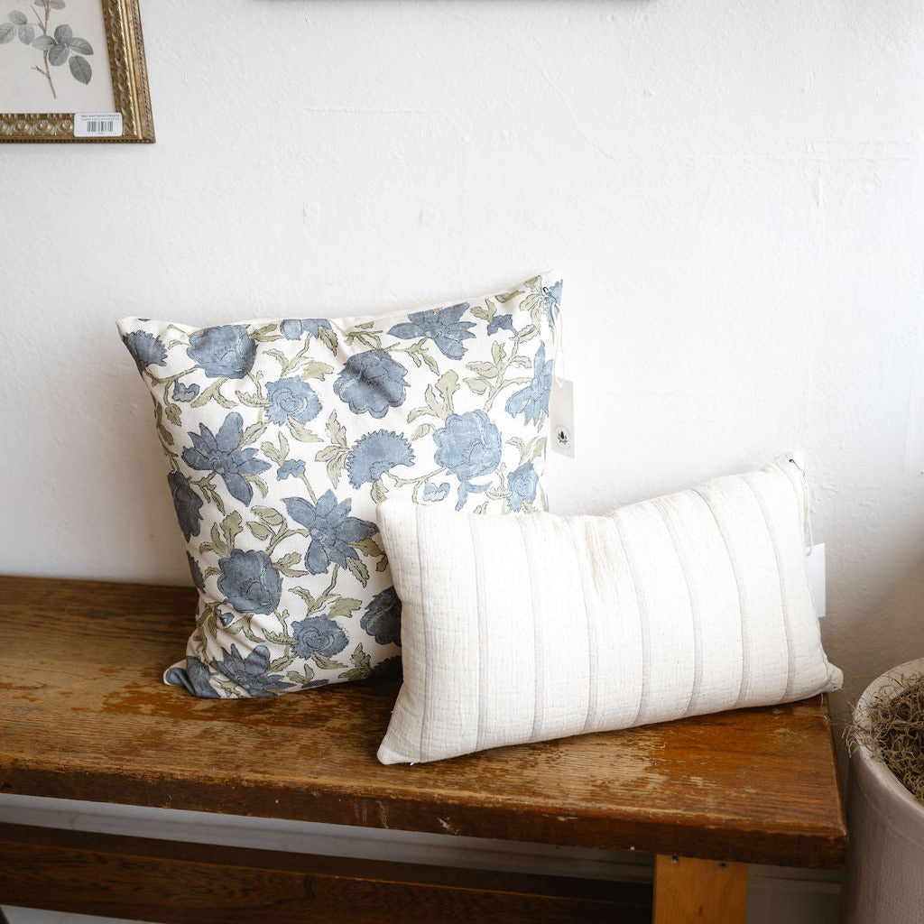 Cream and Flax Lumbar Pillow