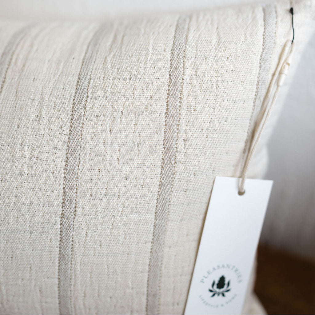 Cream and Flax Lumbar Pillow