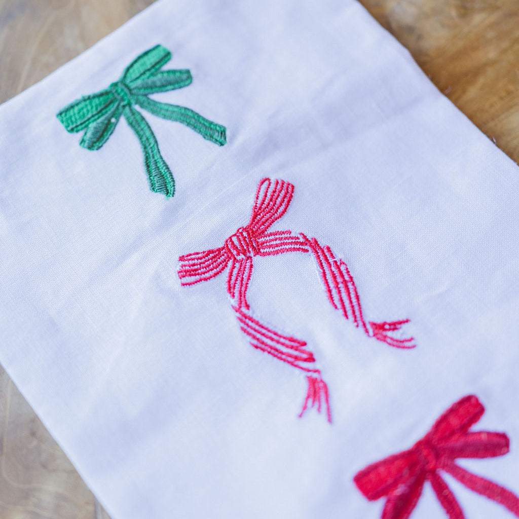 Embroidered Bow Towel