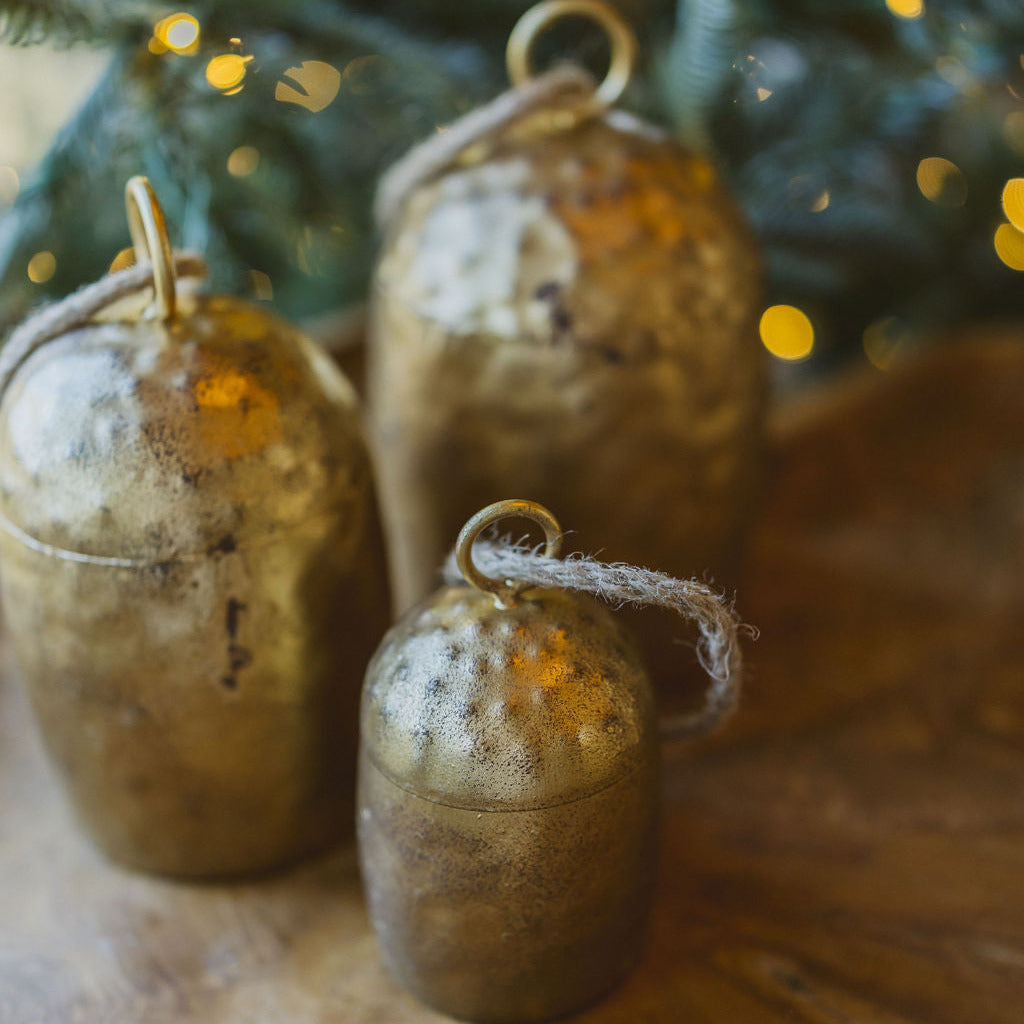 Brass Hammered Cow Bells