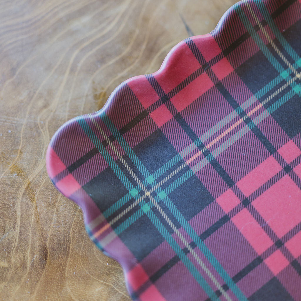 Plaid Bamboo Tray