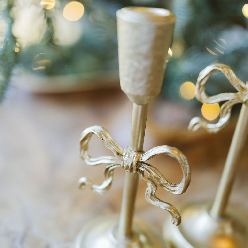 Bow Taper Candle Holder