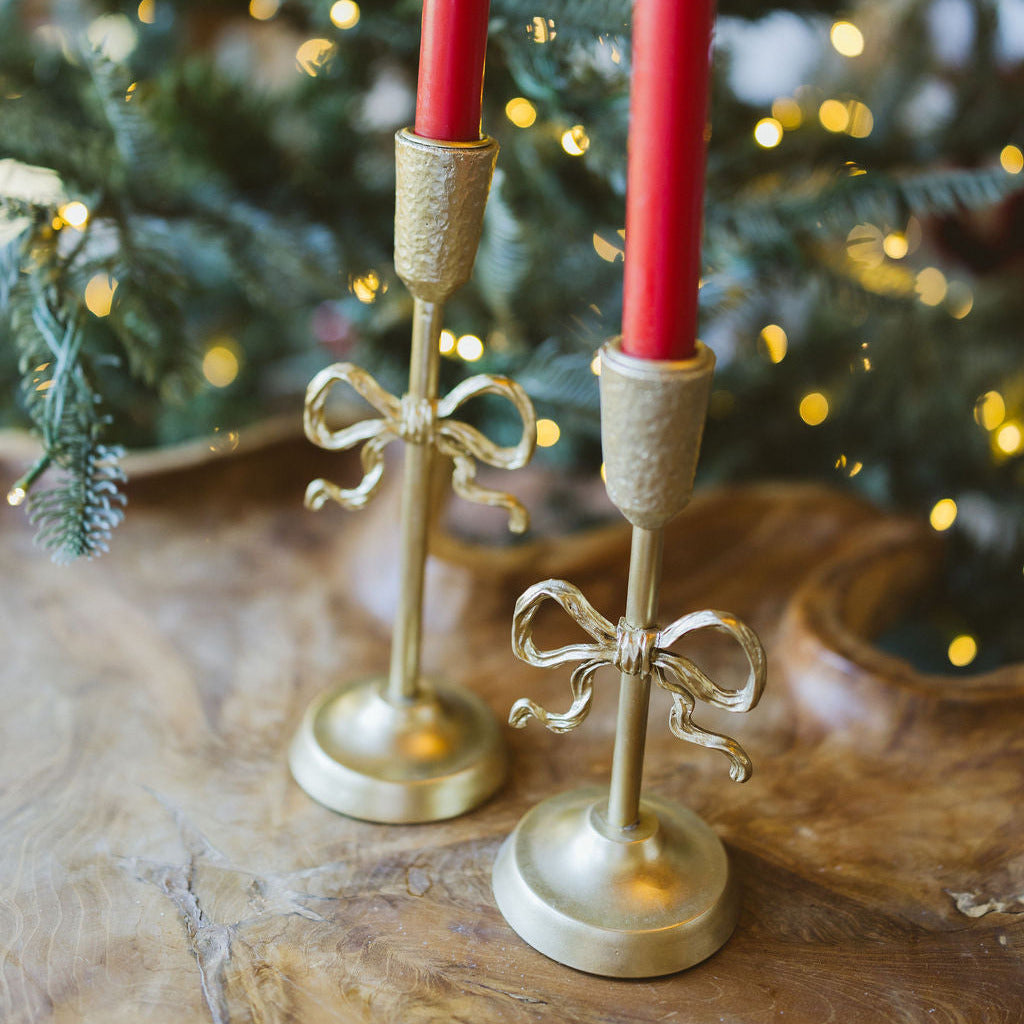 Bow Taper Candle Holder