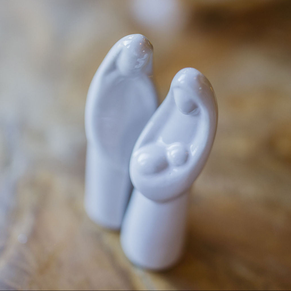 Stoneware Holy Family, Set of 2
