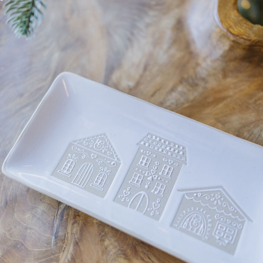 Rectangular Gingerbread House Tray