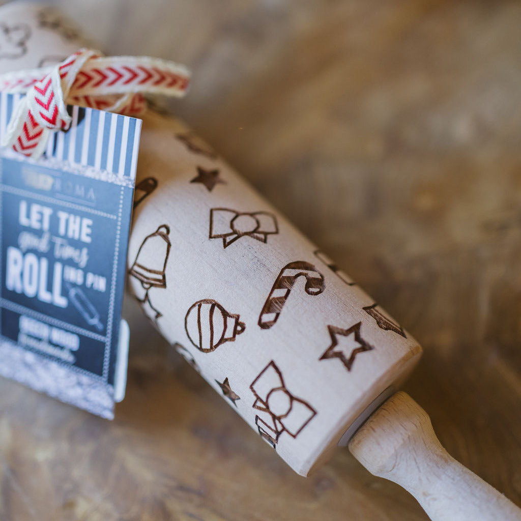 Stamped Holiday Rolling Pin