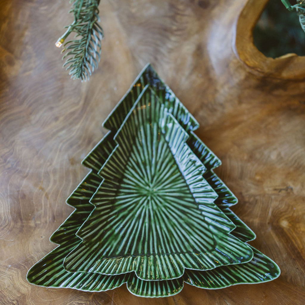 Enameled Metal Tree Trays, Set of 2