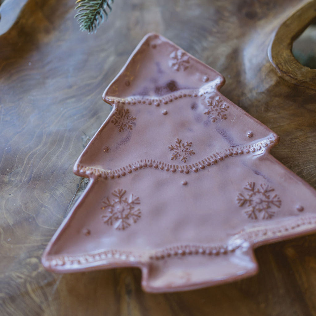 Stoneware Tree Shaped Platter