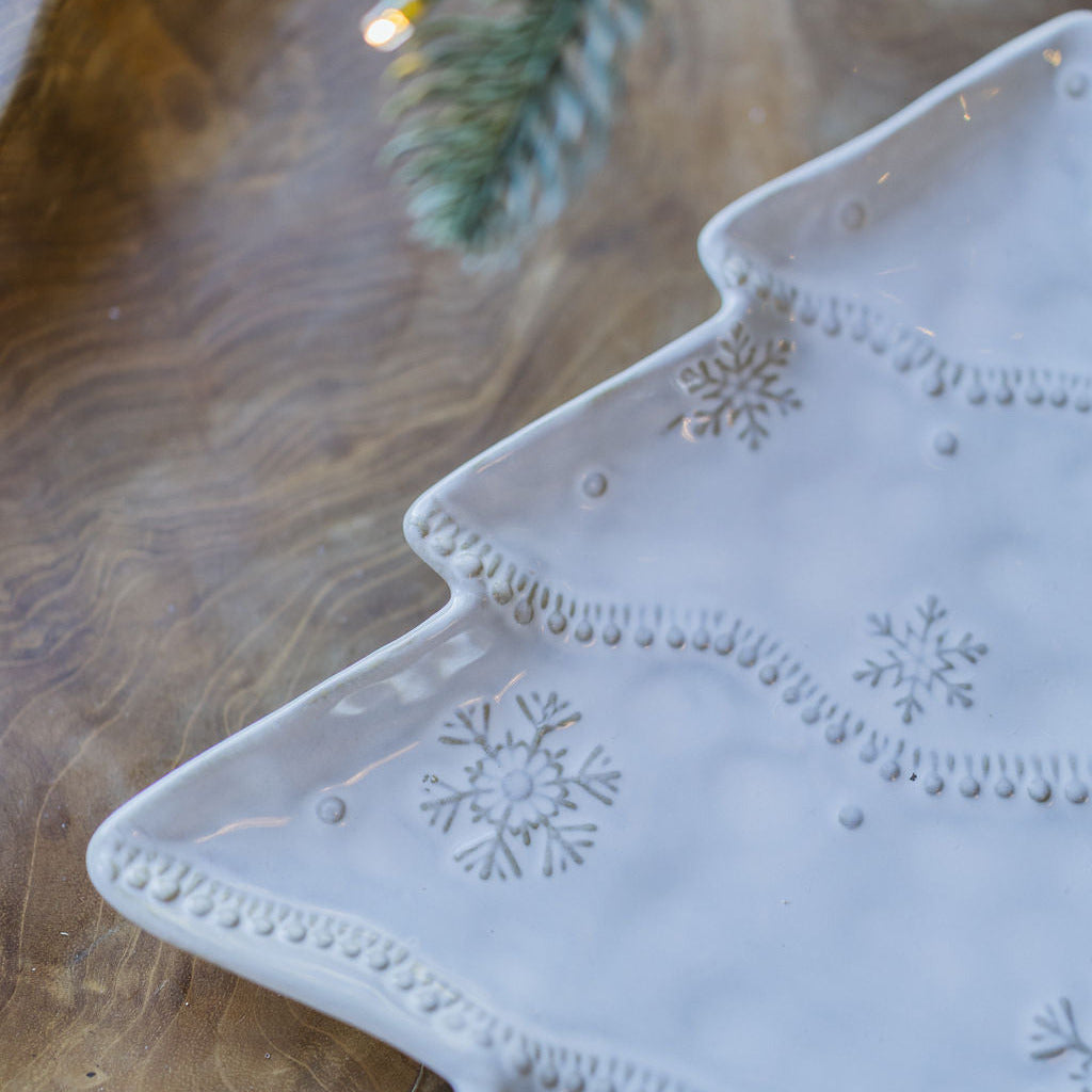 Stoneware Tree Shaped Platter