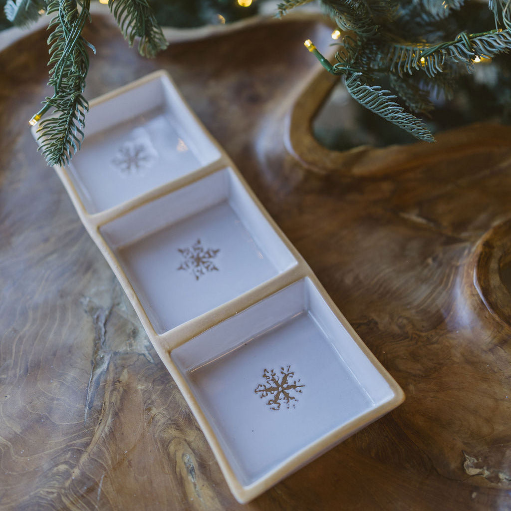 Snowflakes Tidbit Tray