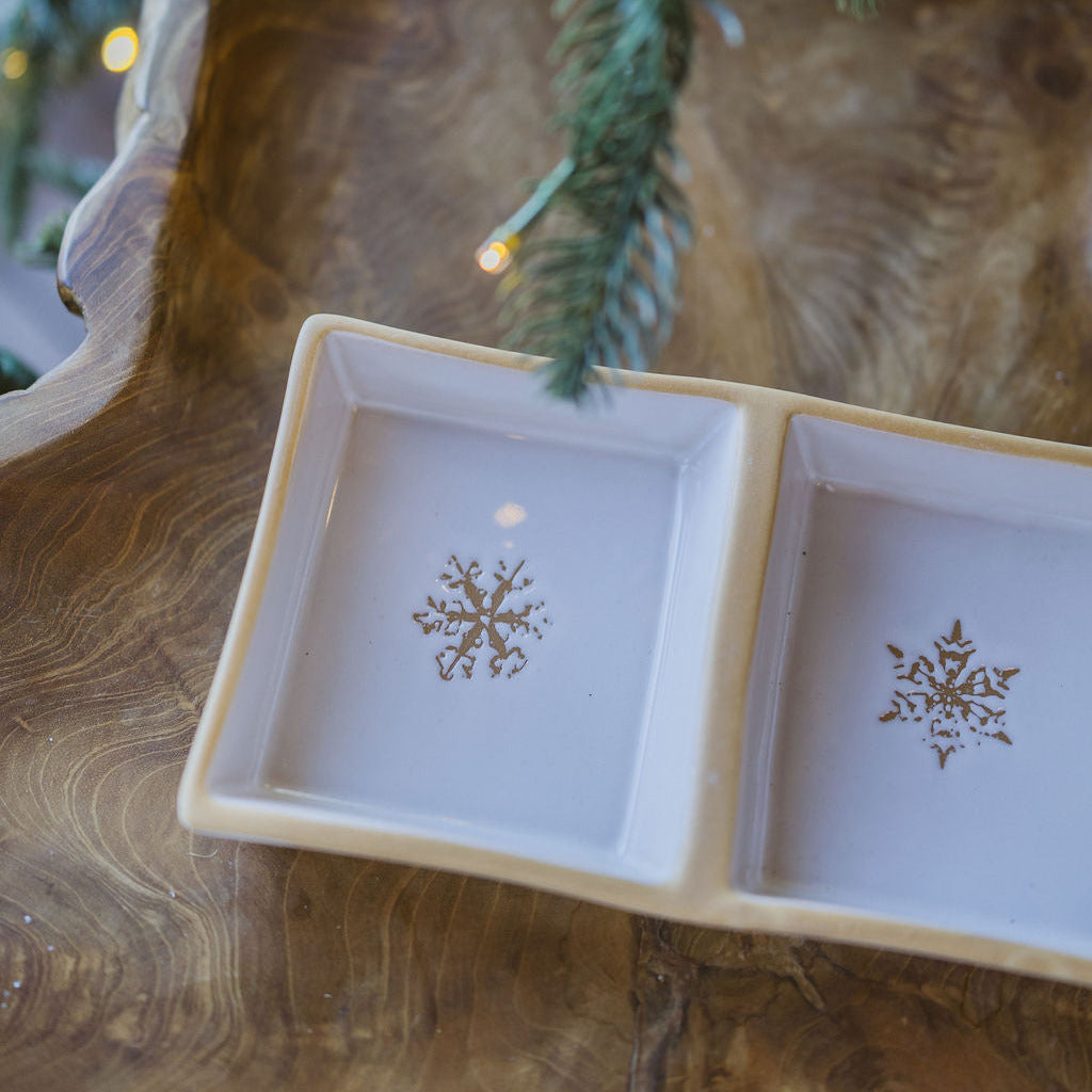 Snowflakes Tidbit Tray