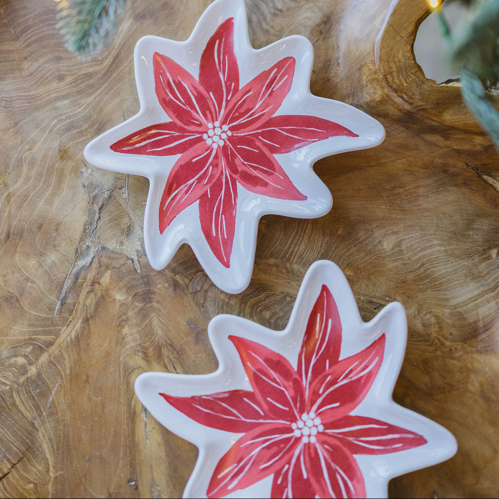 Poinsettia Christmas Dish